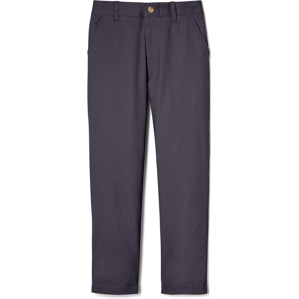 image:imageFrench Toast Boys Adjustable Waist Straight Fit Stretch Twill Chino PantSchool Uniform Heather Gray