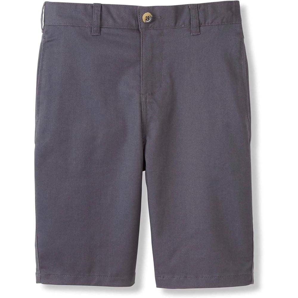 image:imageFrench Toast Boys Adjustable Waist Stretch Flat Front Shorts Standard amp Husky for School UniformGrey