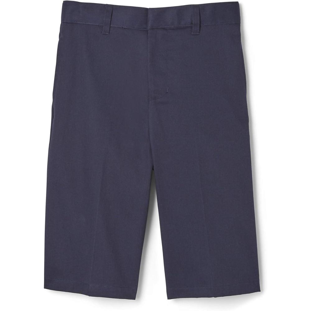 image:imageFrench Toast Boys Adjustable Waist Stretch Flat Front Shorts Standard amp Husky for School UniformNavy