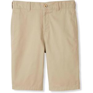 French Toast Girls Adjustable Waist Flat Front Shorts, Beige Khaki, 10 US
