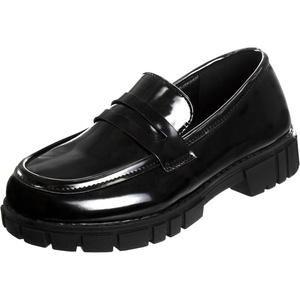 French Toast Girls Round Toe Ankle Strap Maryjane School Shoes – Mary Jane Chunky Platform Oxford Dress Shoe Pumps – Black/Navy/Brown (Size 12-5 Little Kid/Big Kid)(Black Shine)